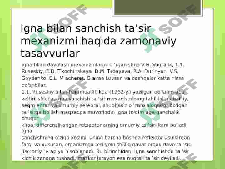 Igna sanchish taʼsir mexanizmi 4