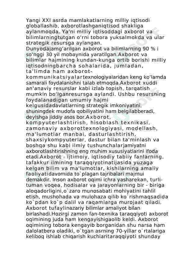 Axborot tizimlari tushunchasi haqida 4
