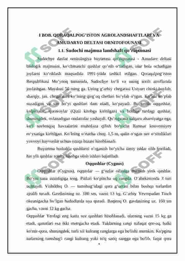 Qaraqalpiĝistonning agrolandshaftlarida tarqalgan qushlar 4