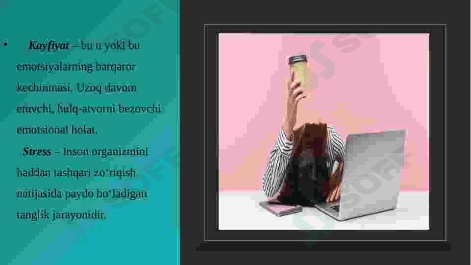 Emotsional hissiy zo'riqishlarni bartaraf etish bilan bog'liq treninglar. 4