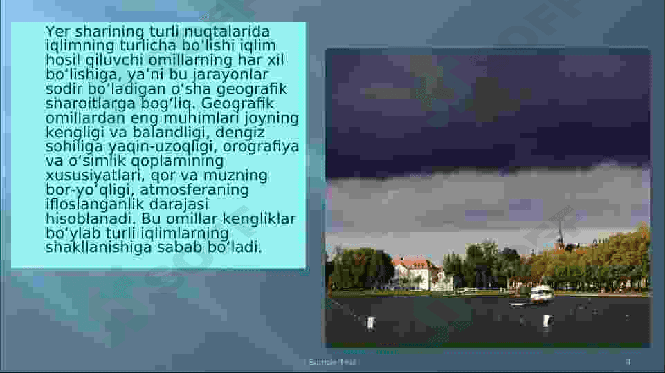 Iqlim va ob havo tushunchalari 4