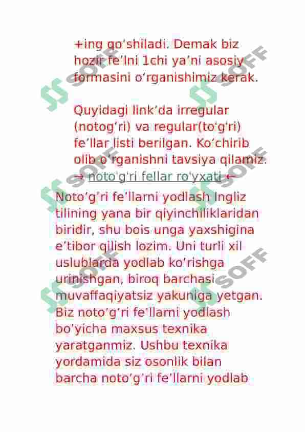 To'g'ri va noto'g'ri fe'llar | Regular and irregular verbs 4