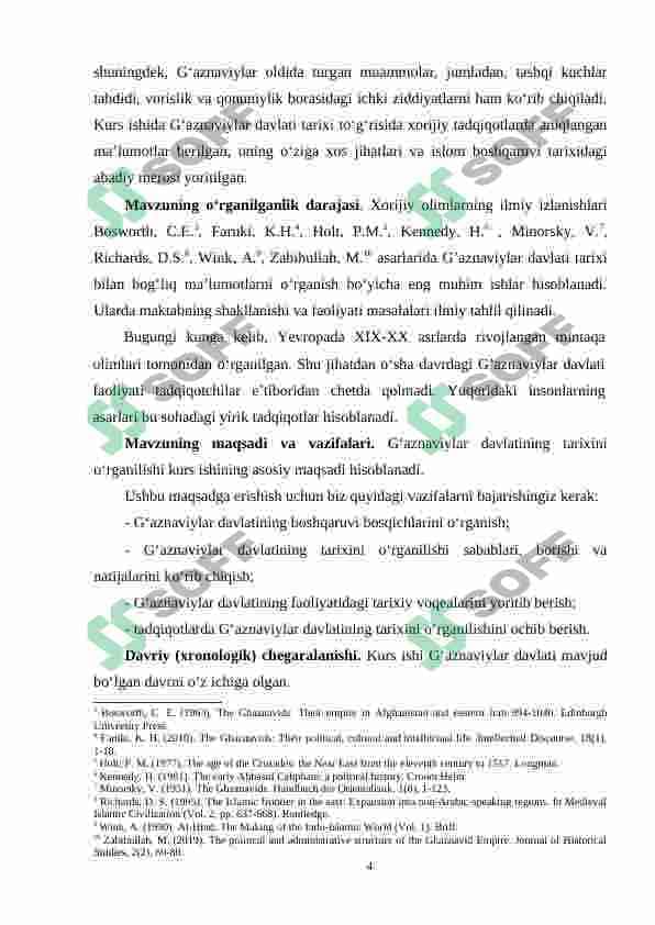 G’aznaviylar davlatining o’zbek davlatchiligida tutgan o’rni va roli 4