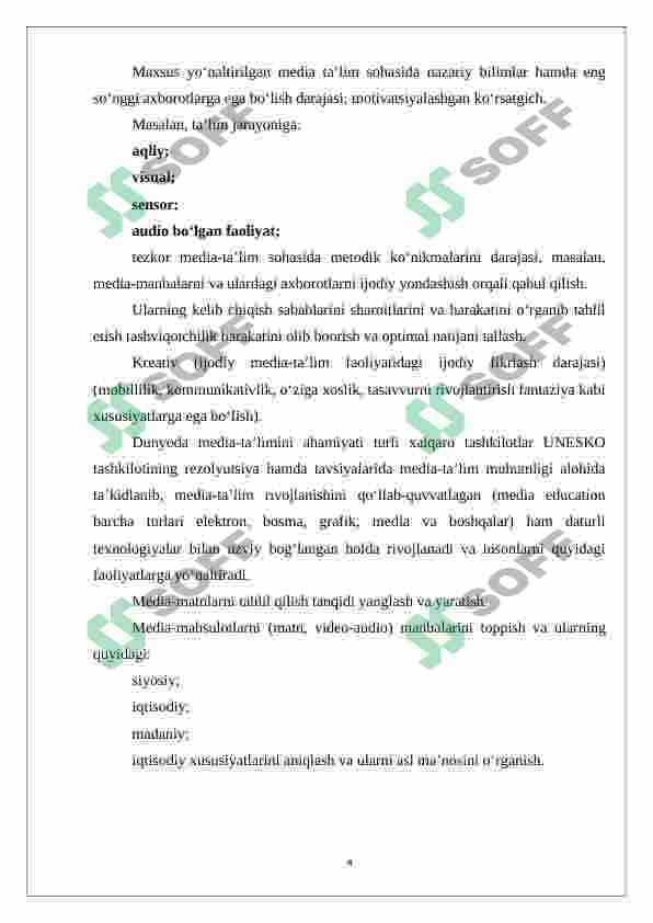 Media savodxonlik va axborot ma’daniyatining tadrijiyligi hamda jamiyatdagi ahamiyati 4
