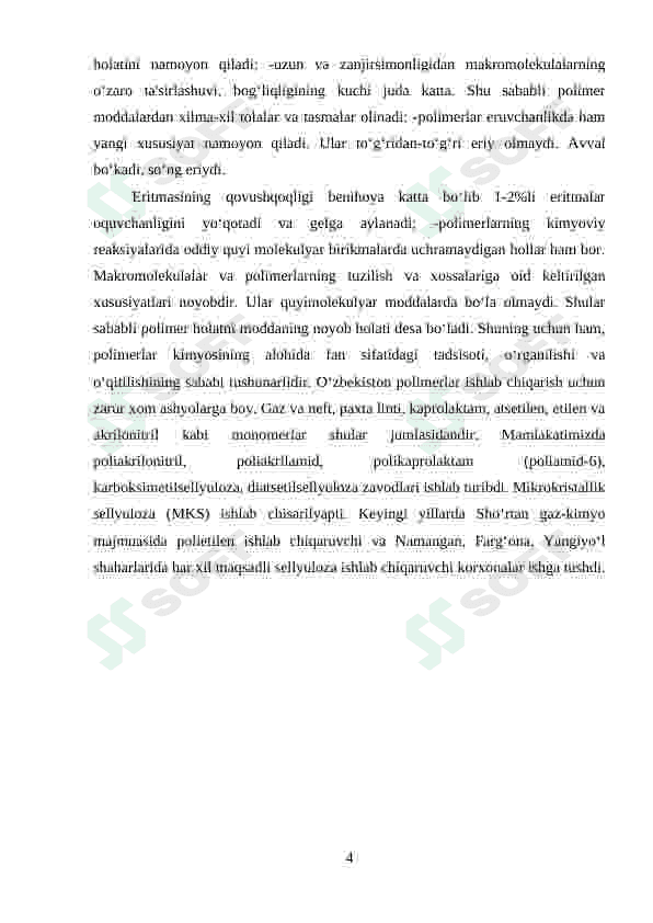 Polimeranalogik o'zgarishlar va ularning o'ziga xos xususiyatlari 4