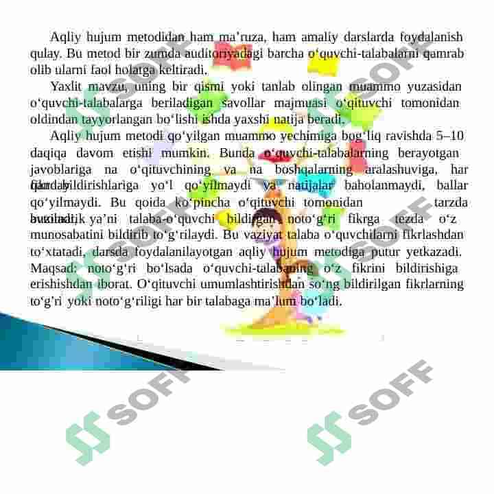 Kreativ fikrlashning Aqliy hujum metodi 4