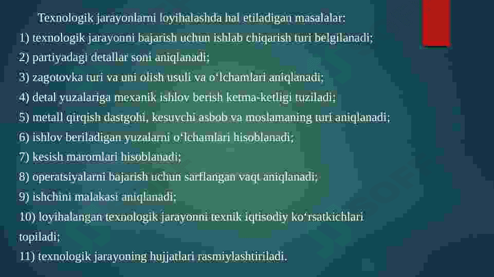 Mexanik ishlov berish texnologik jarayonlarini loyihalash asoslari 4