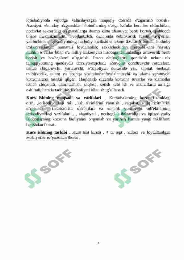 Korxonalarning bozor tizimidagi o'rni va iqtisodiy faoliyatining xususiyatlari 4