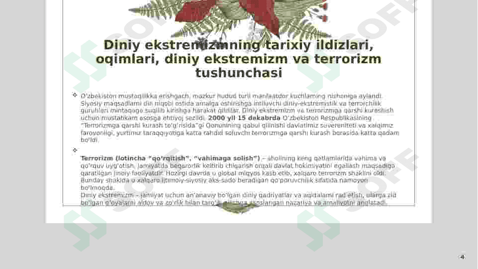 Diniy ekstremizmning tarixiy ildizlari, oqimlari, diniy ekstremizm va terrorizm tushunchasi 4