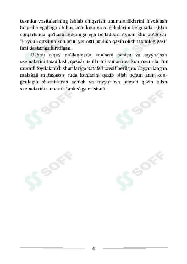 FOYDALI QAZILMA KONLARINI  YER OSTI USULIDA QAZIB OLISH  TEXNOLOGIYASI 4