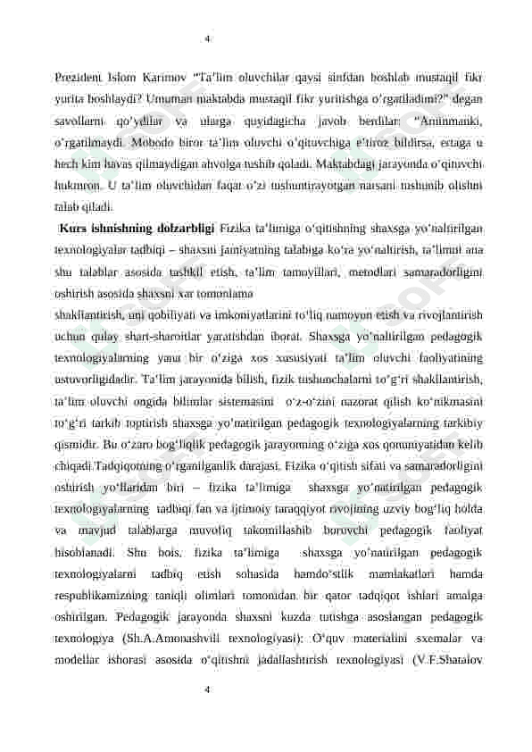 ‘’MASALA YECHISH MASHG’ULOTLARIDAN PEDAGOGIK TEXNOLOGIYALARDAN FOYDALANISH  USULLAR’’ 4