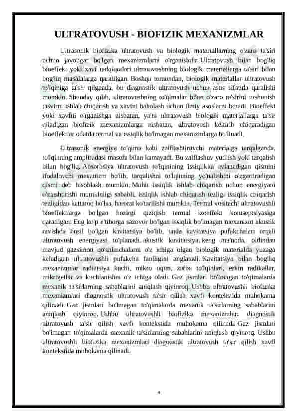 Mexanik to’lqinlarning organizmga ta’siri. 4