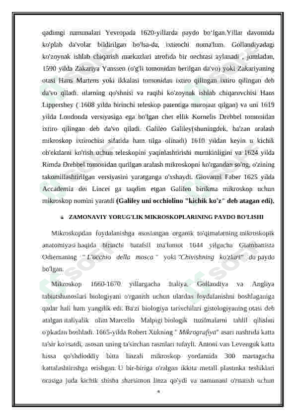 Mikroskop. Mikroskop bilan ishlash qoidasi. Vaqtinchalik preparat tayyorlash 4