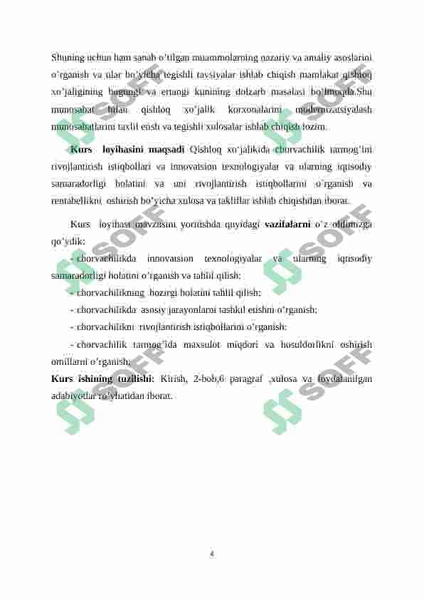 Qishloq xo‘jalikida chorvachilik tarmog’ini rivojlantirish istiqbollari 4