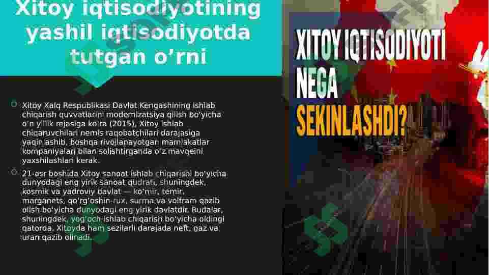 Xitoy iqtisodiyotining yashil iqtisodiyotda tutgan o’rni 4