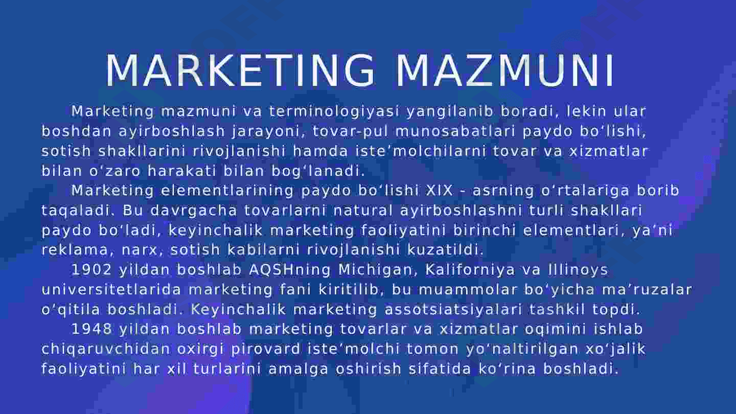 Marketingning tushunchalari va uning zamonaviy konsepsiyasi 4