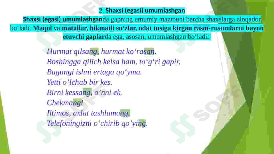Ega ishtirokiga ko’ra gaplar. 4