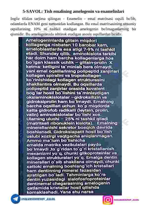 BIOKIMYO FANIDAN IMTIXON SAVOLLARIGA JAVOBLAR 4