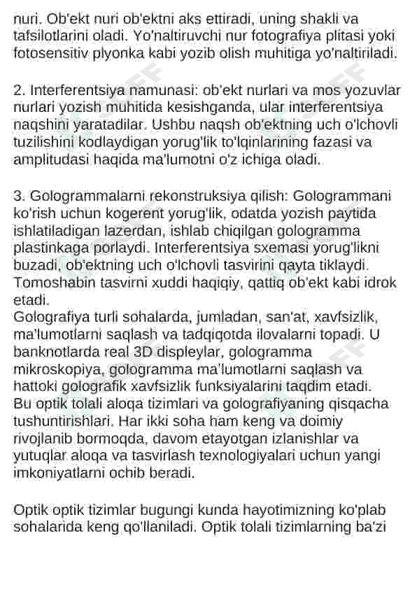 Optik tolali tizimlar 4