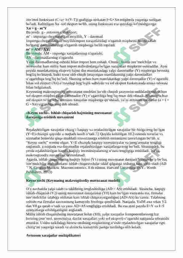 keynschilik. makroiqtisodiyotda ish haqi va narxlarning muvozanatli darajasi 4