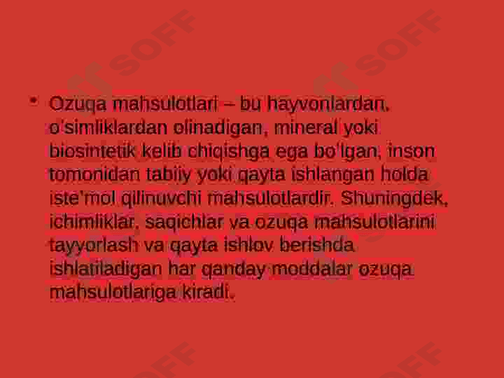 Ovqat mahsulotlarining sifatini gigiyenik baholash 4