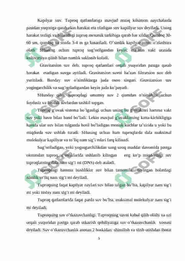 Tuproq-mineral elementlar manbai. Tuproq eritmasi, uning tarkibi va mineral elementlarning yutilish mexanizmi 4