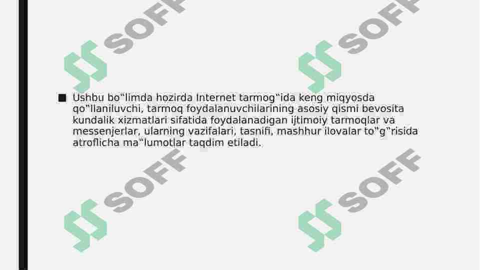 Tarmoq texnalogiyalari Internet –shiddat bilan rivojlansih 2015-yillar 4