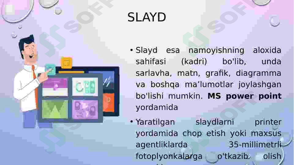 Slayd alomatlarini tanlash animatsiya efektlari 4