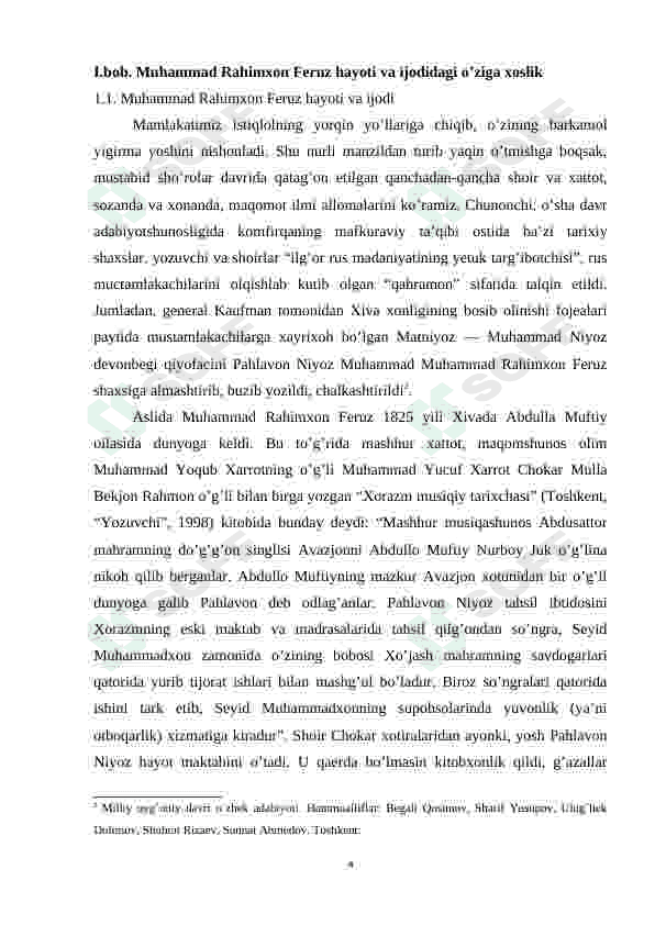 Xorazm adabiy maktabida Muhammad Rahimxon Feruzning tutgan o’rni 4