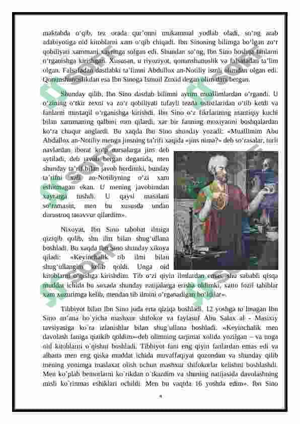 Abu Ali Ibn Sinoning ilmiy merosi 4