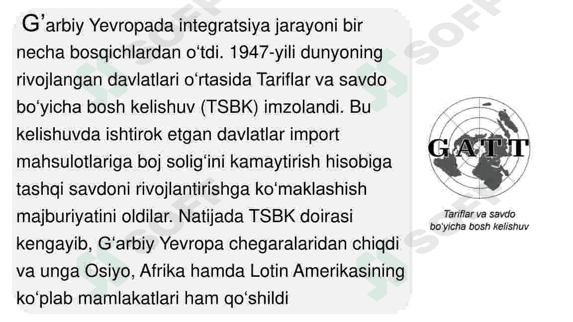 G'arbiy Yevropada Iqtisodiy va Siyosiy Integratsiya Jarayonlari (10-sinf jahon tarix )) 4