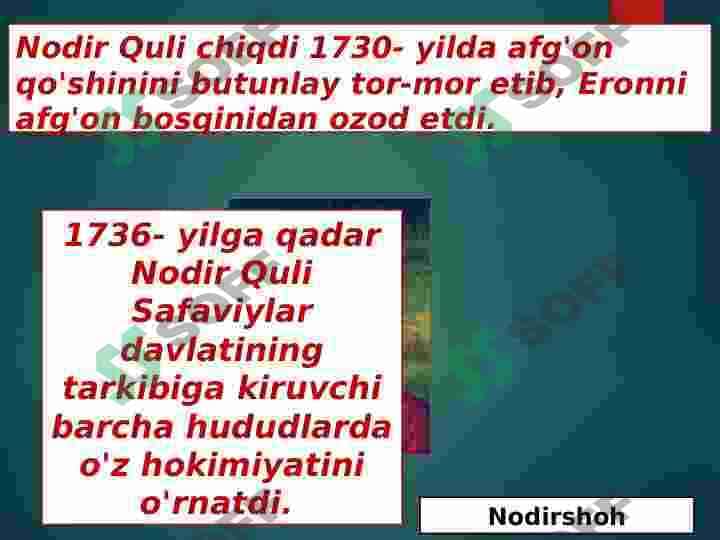 nodirshoh hukumronligi davrida eron 4