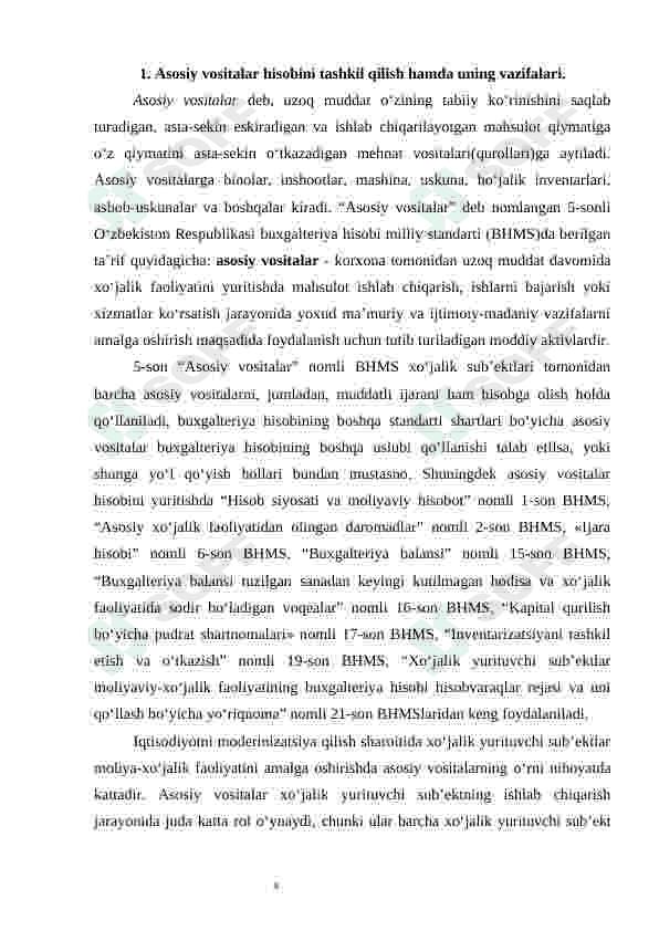 Asosiy vositalarning holati va taminlanganlik tahlili. 4