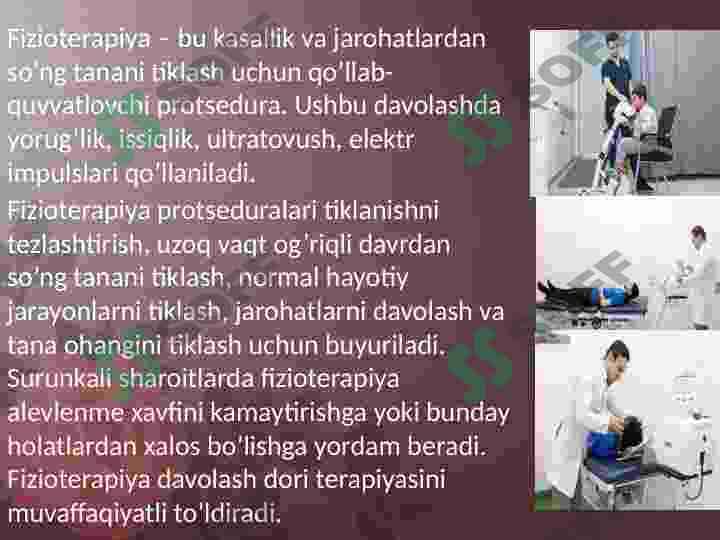 Xirurgik bemorlarni davolashda qoʻllaniladigan fizioterapevtik davolash usullari 4