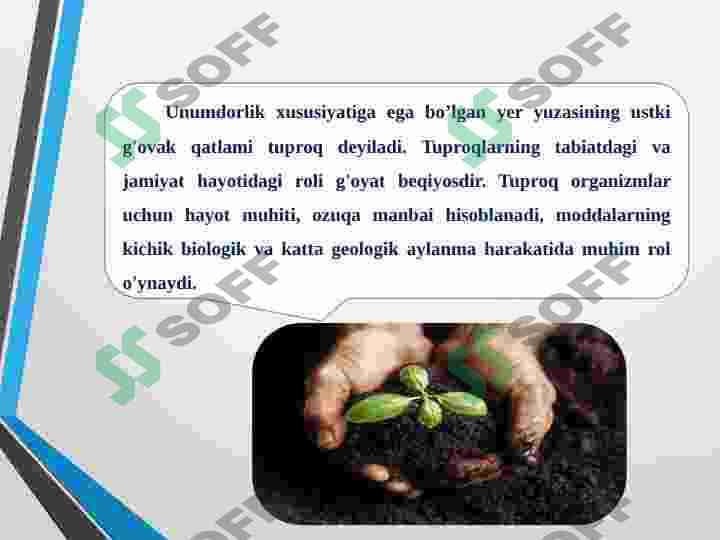 Tuproq yer resurslari foydalanish holati va maxsuldorligini oshirish mineral resurslar va ulardan foydalanishni optimallashtirish 4