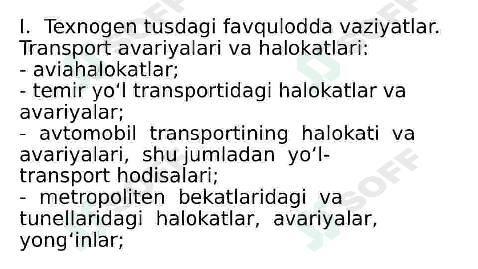 Favqulotda vaziyatlar va halokatlarda UASh ishining gigiyenik jihatlari. Tabiiy va texnogen halokatlarni bartaraf etishda UAShning o‘rni 4