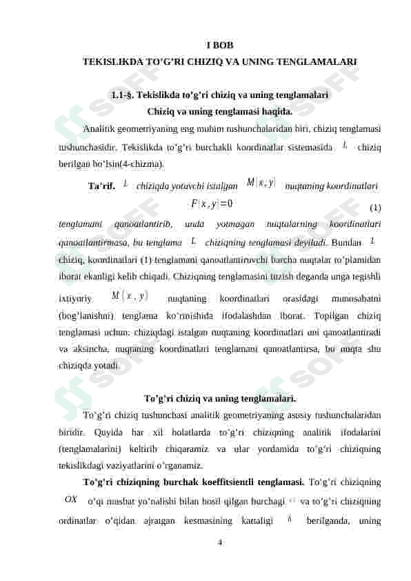 Fazoda to`g`ri chiziqning turli tenglamalari 4