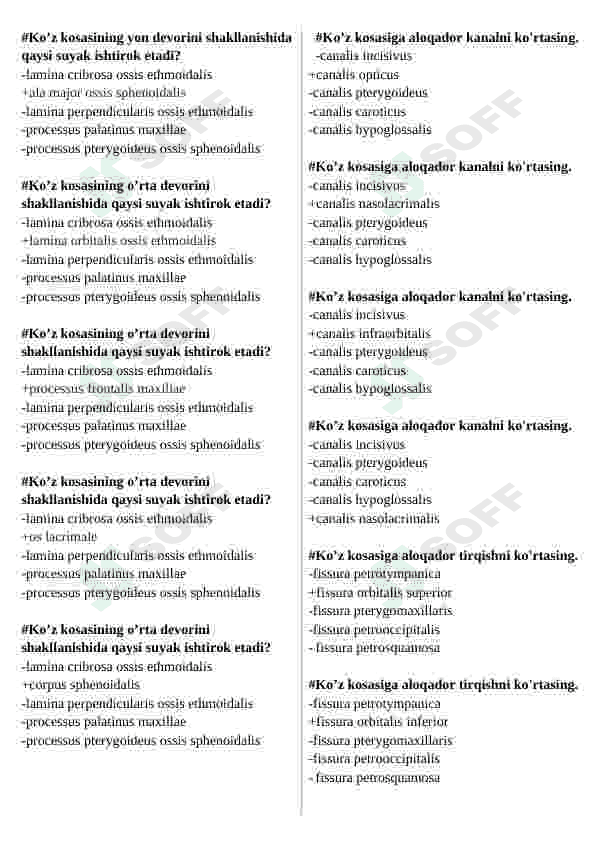 ANATOMIYA FANIDA TEST SAVOLLARI 4