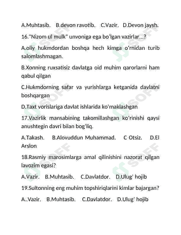 7-sinf anushteginiylar xorazmshohlar mavzulashtirilgan test 4