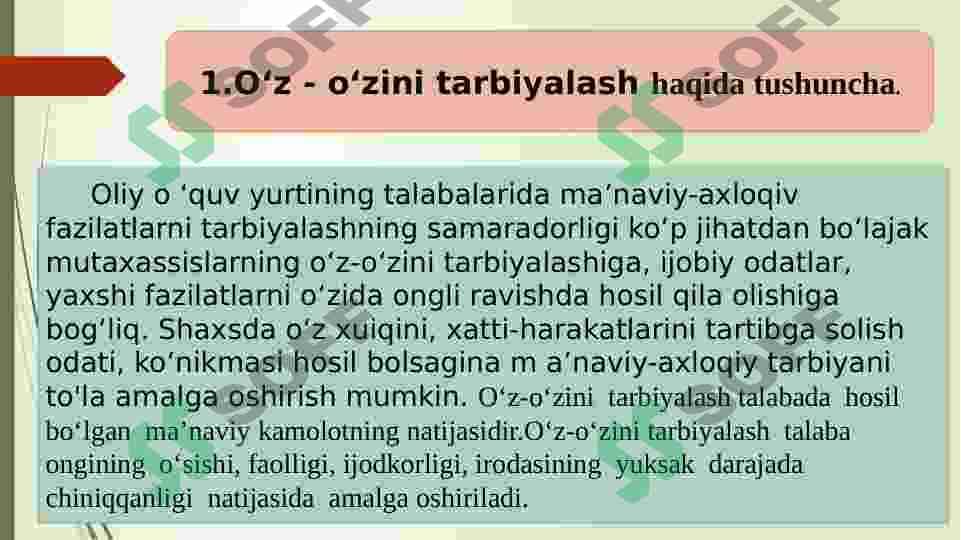 O‘Z-O‘ZINI TARBIYALASH 4