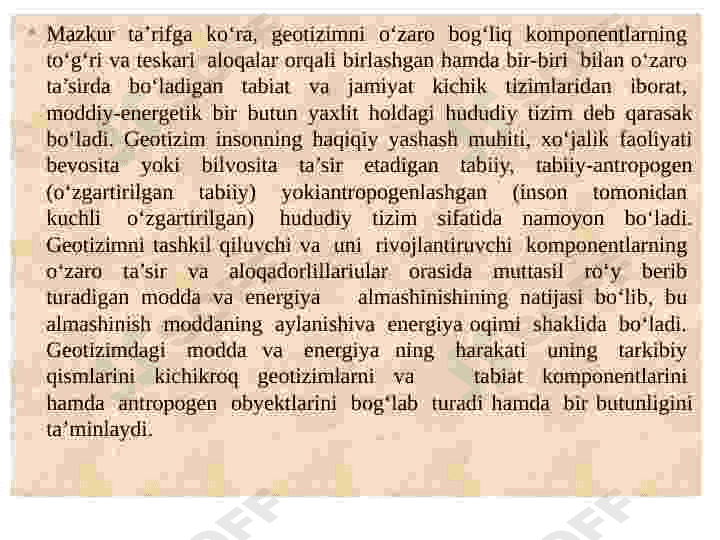 Geotizimlarni ajratish va geoekologik baholash 4
