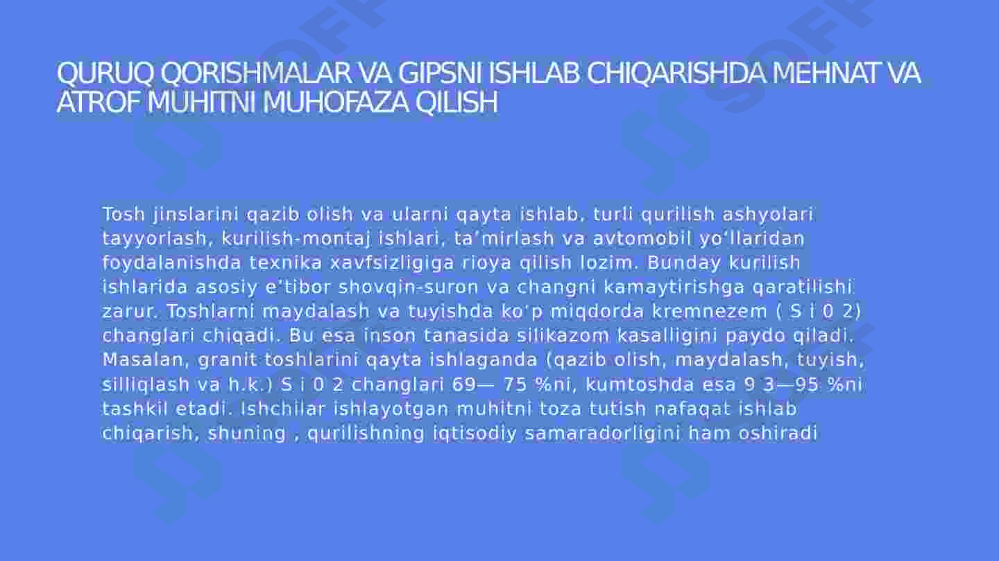 Atmosferani sanoat korxonalarning gaz chang  chiqindilardan muxofaza qilishning tashkiliy, texnik ,  texnologik, Sanitar gigienik chora tadbirlari 4