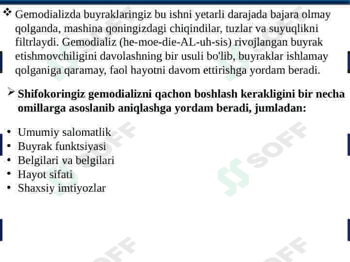 KOLLOID SISTEMALARNI DIALIZ YO’LI BILAN TOZALSH. GEMODIALIZNI O’TKAZISHDA KIMYONING AHAMIYATI 4