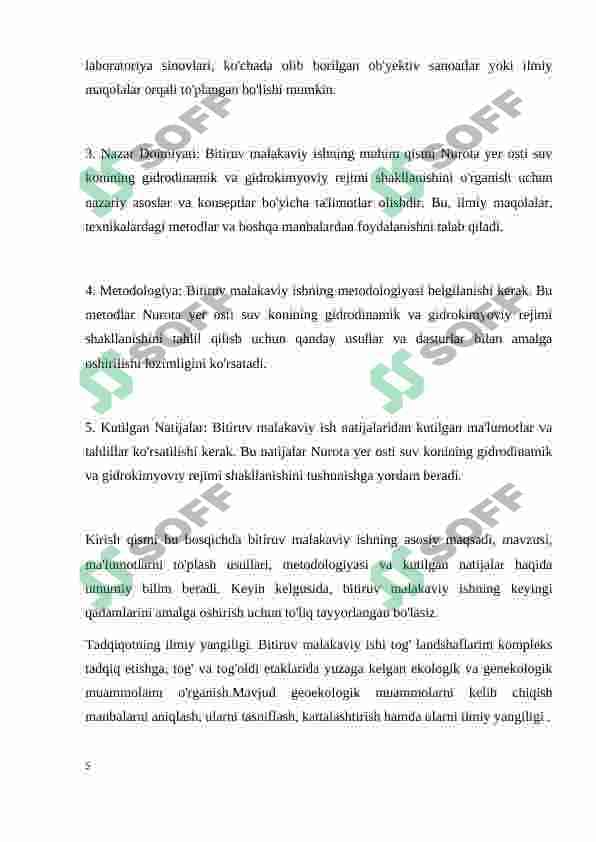 NUROTA YER OSTI SUV KONINING GIDRODINAMIK VA GIDROKIMYOVIY REJIMI SHAKLLANISHI 4