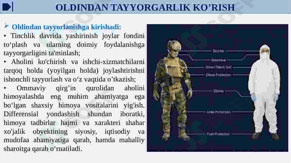 FAVQULOTDA VAZIYATDA AHOLINI MUHOFAZALASH.JAMOAVIY HIMOYA VOSITALARI. 4