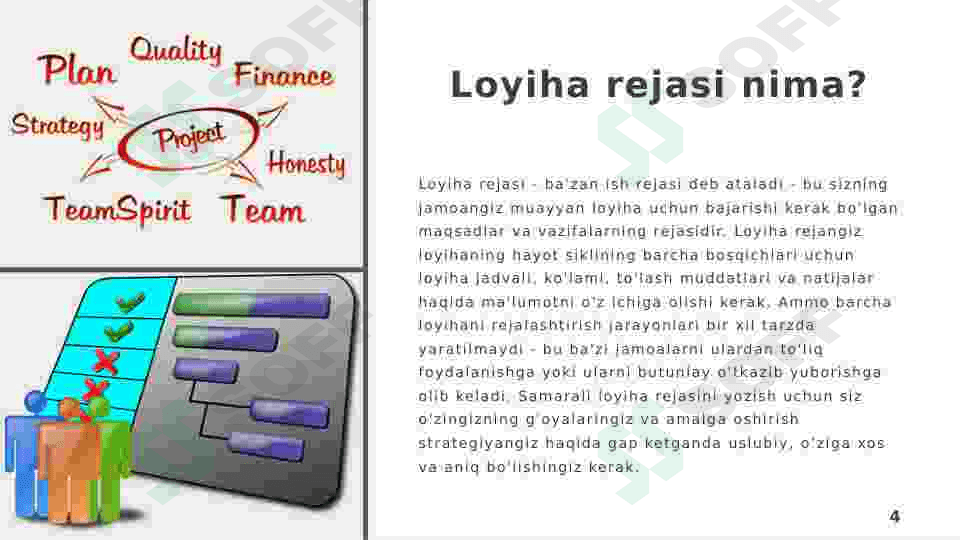 Loyihalarni rejalashtirish mavzusida taqdimot 4
