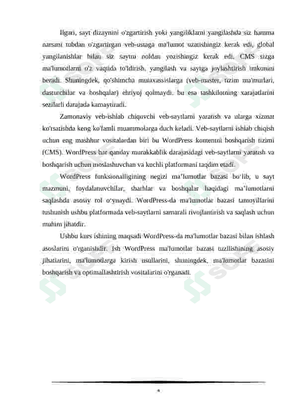 WordPressda ma'lumotlar bazasi bilan ishlash 4