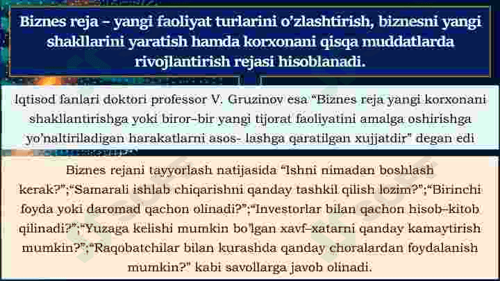 Biznes reja tuzish bosqichlari va shart-sharoitlari 4