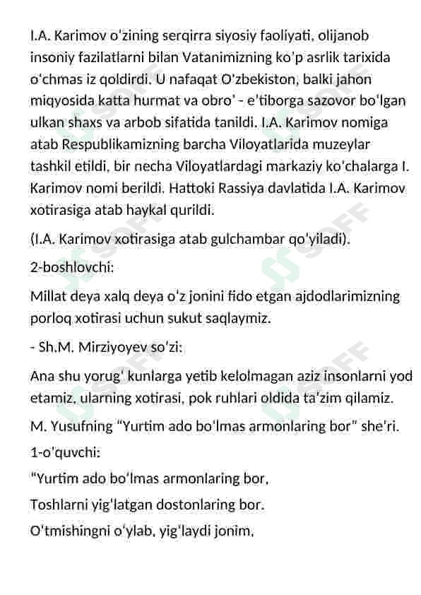9-may Xotira muqaddas ssenariy 4