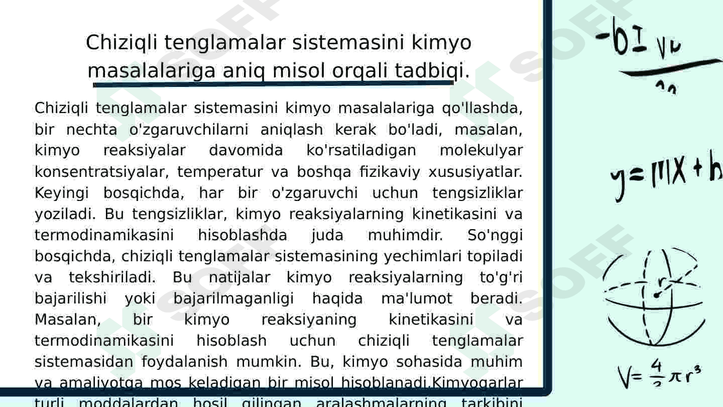 Chiziqli tenglamalar sistemasini hayotga tadbiqi 4